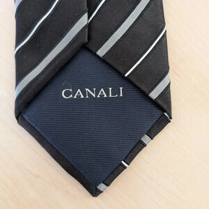 🇮🇹CANALI black striped  tie